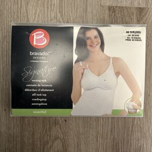 Bravado Designs Womens Essential Nursing Bra Tank Top Shirt White 32 D/DD/E NEW